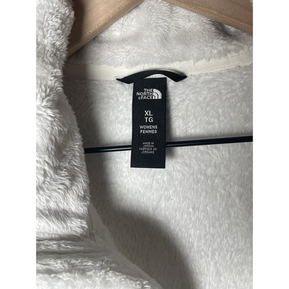 North Face Sweater Womens XL White High Pile Logo Outdoors Full Zip Ladies - Picture 4 of 5